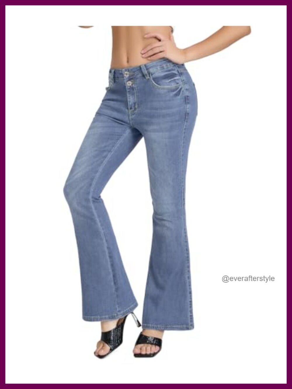 High Waisted Flare Bell Bottom Jeans Stretchy Denim Bootcut Pants